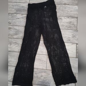 Source Unknown Black Crochet Straight Leg Pants